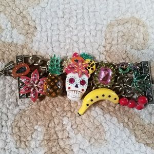 Betsey Johnson Rio Skull Fruit bracelet